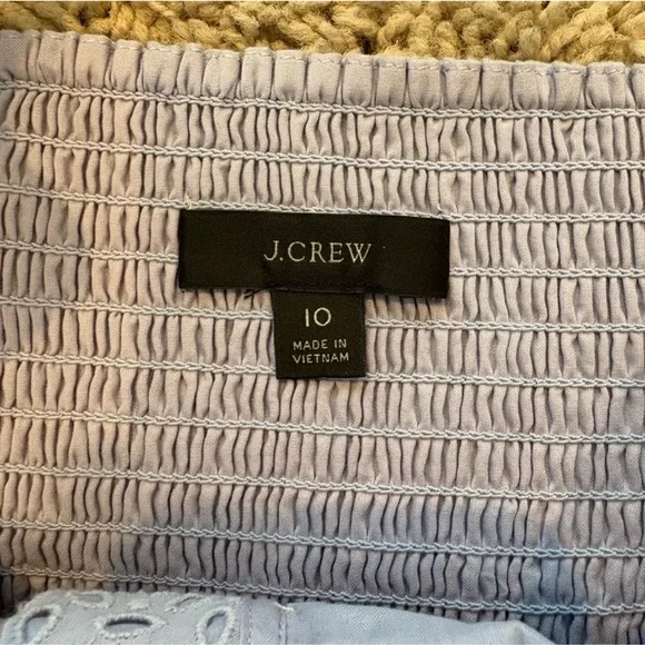 J Crew Button-Front Eyelet Dress Peri Shadow Size 10 - Picture 10 of 13